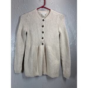 Banana Republic Beige Wool Blend Cardigan Button Up Angora Sweater Size Medium